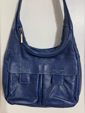 Ayorio Royal Blue Leather Shoulder Bag